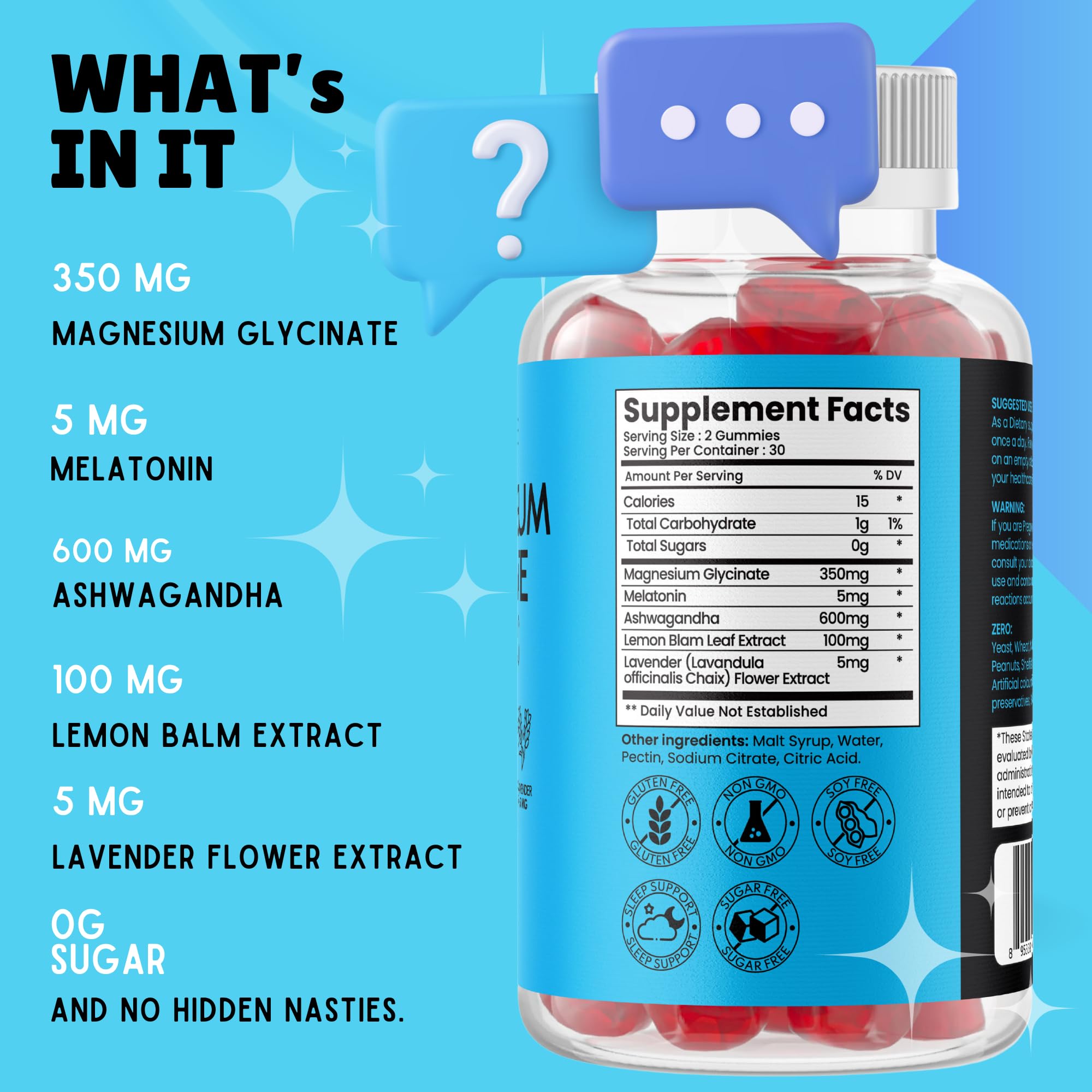Sleep Support Magnesium Bisglycinate Gummies