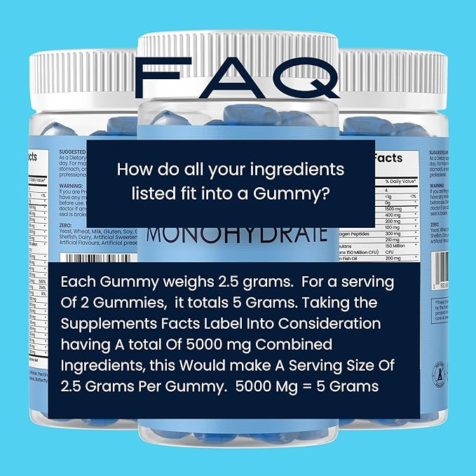 Creatine Monohydrate and Magnesium Gummies for Adults